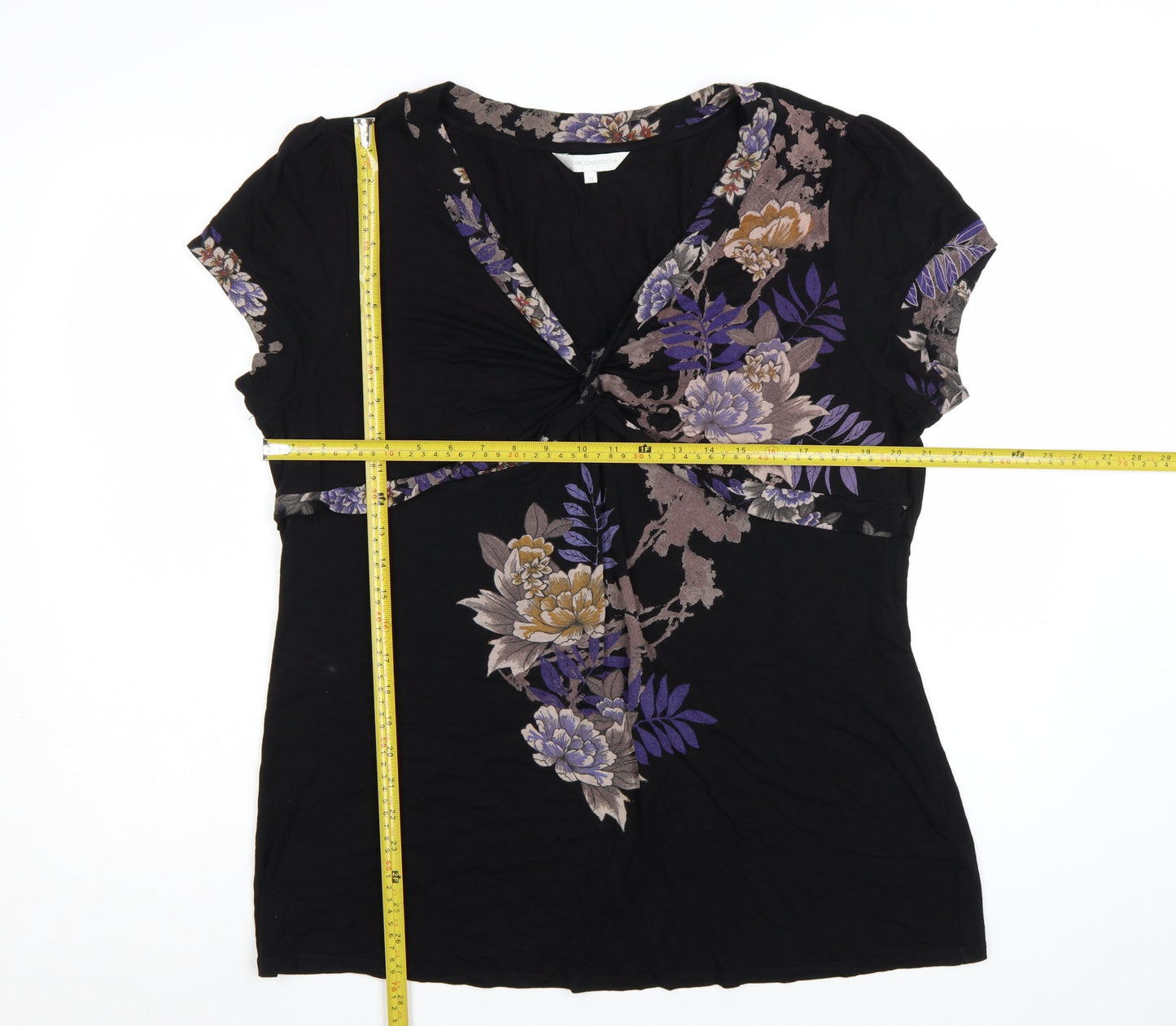 Rocha John Rocha Women's Black Floral Wrap Blouse Size 20