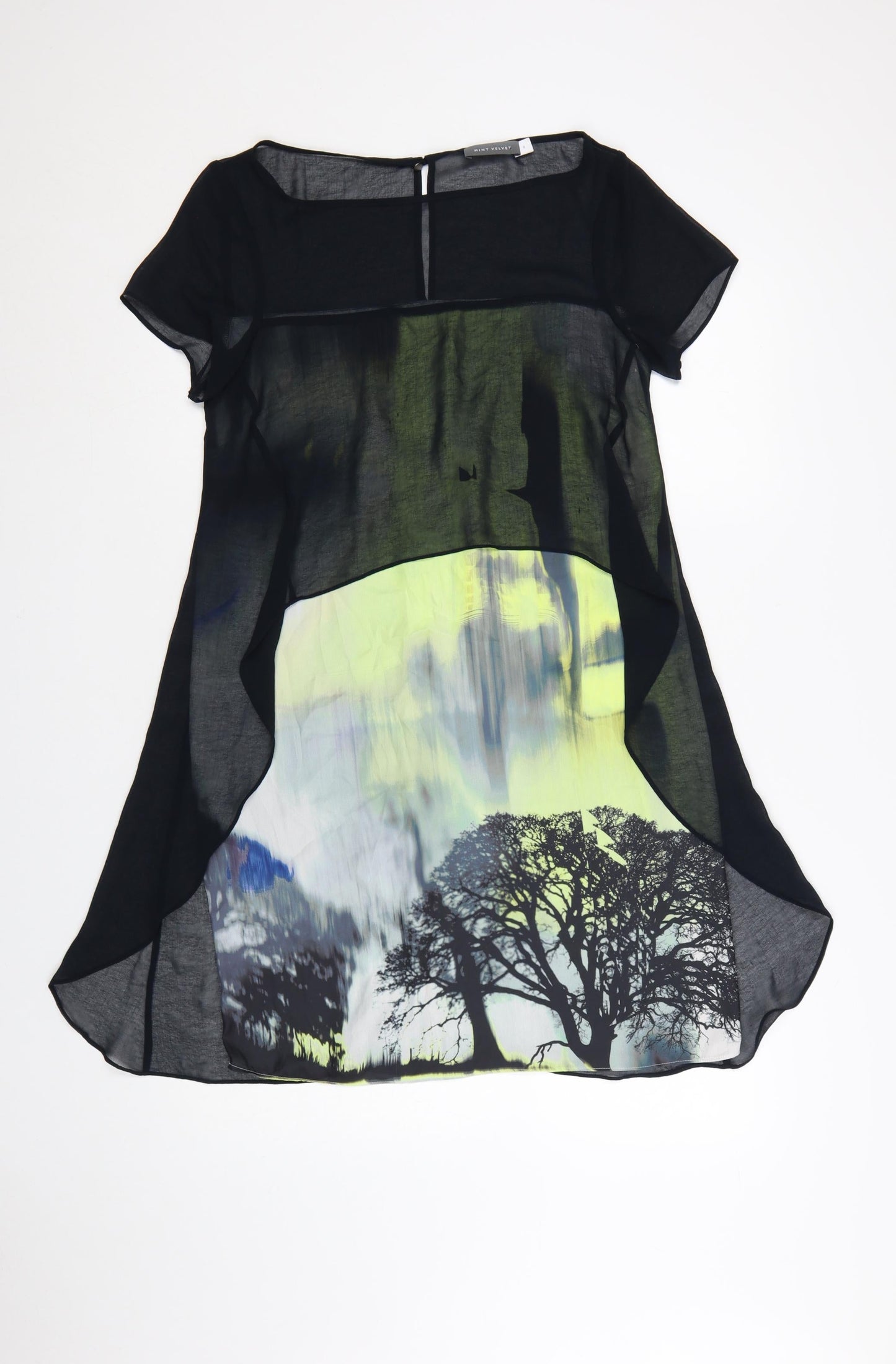 Mint Velvet Womens Black Nature Print Tunic Blouse Size 8