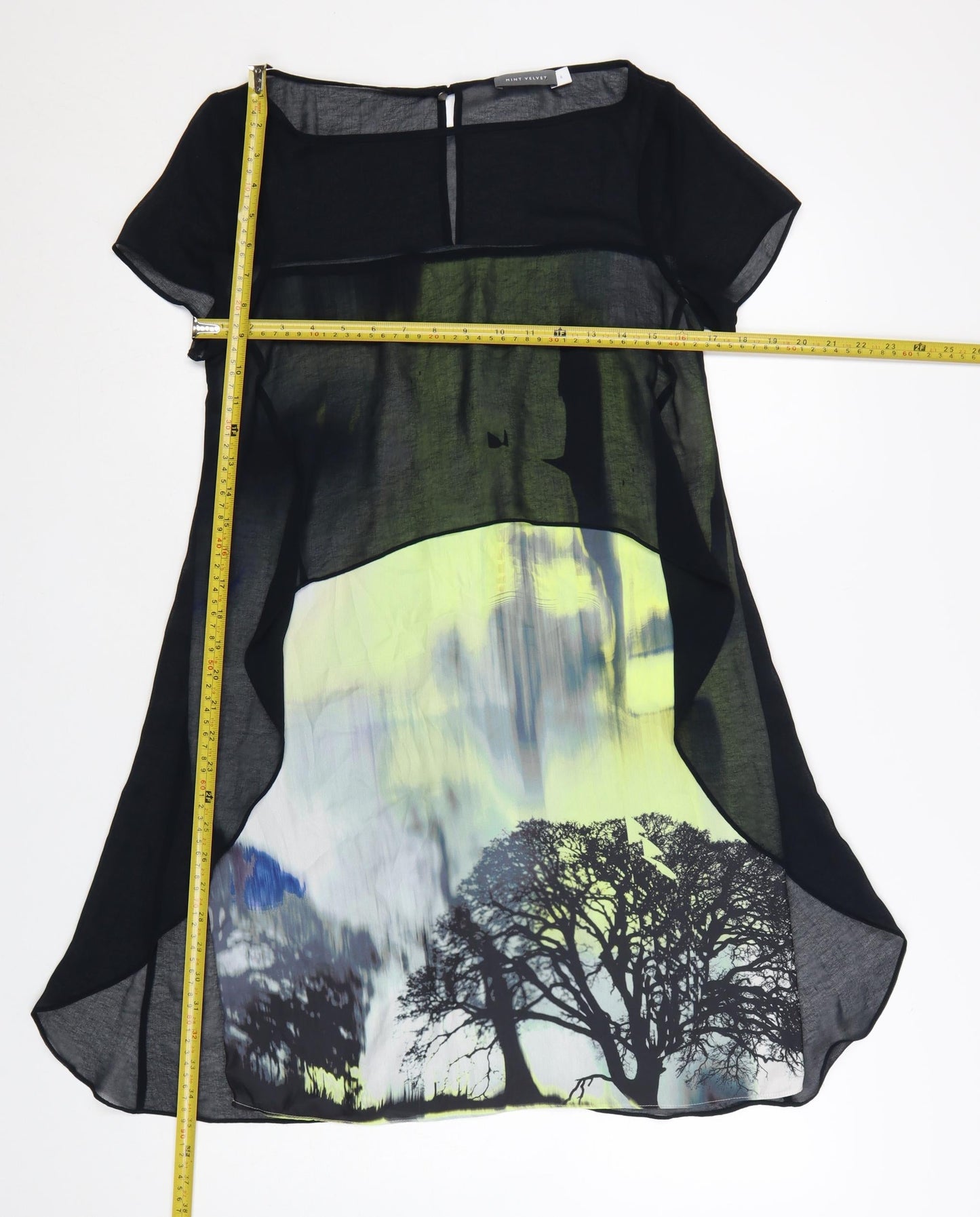 Mint Velvet Womens Black Nature Print Tunic Blouse Size 8