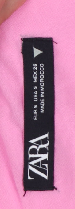 Zara Women Pink Wrap Short Skirt Size 8 Polyester Satin