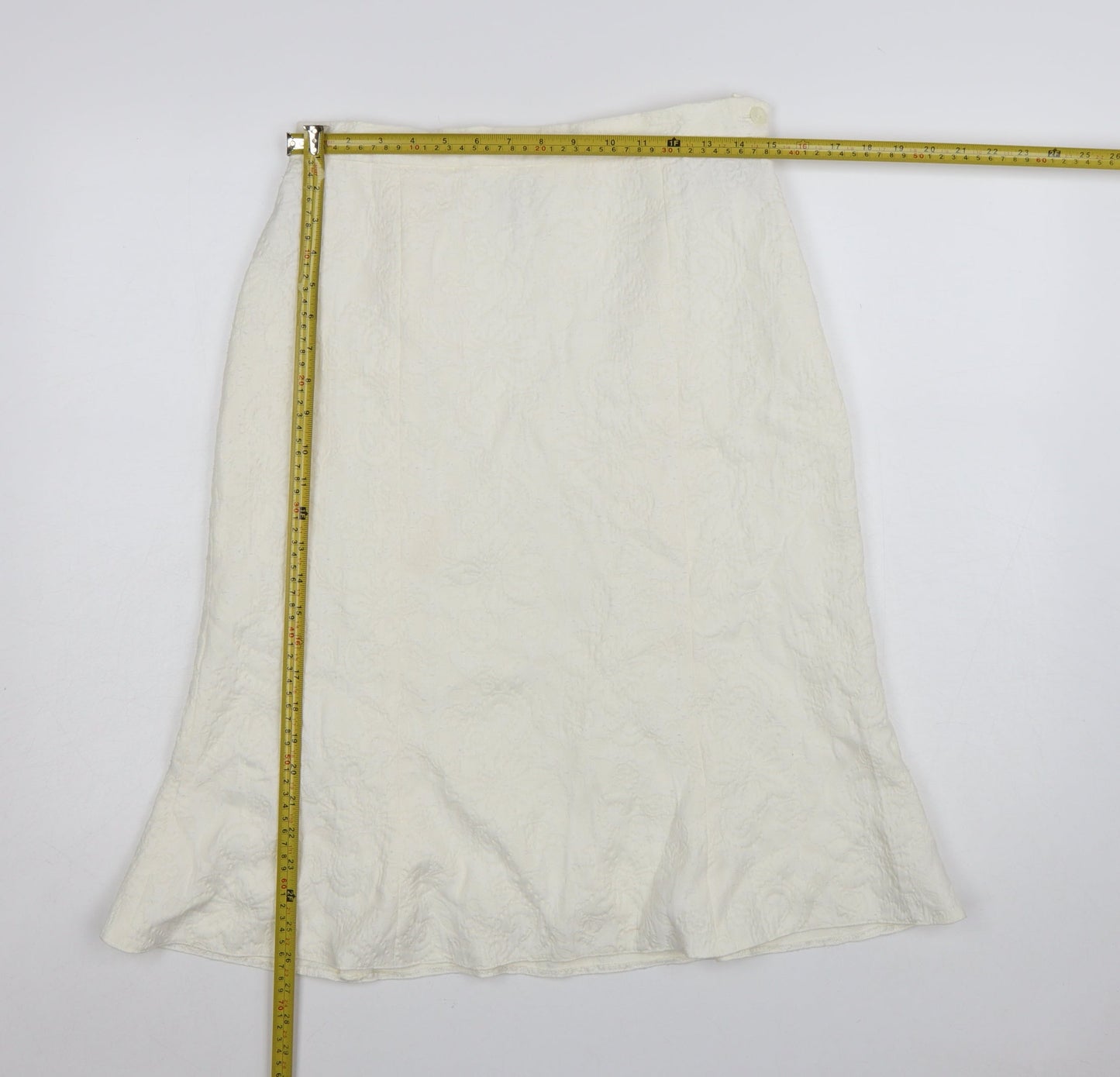 Roman Originals Women Ivory Floral A-Line Knee Length Skirt Size 12