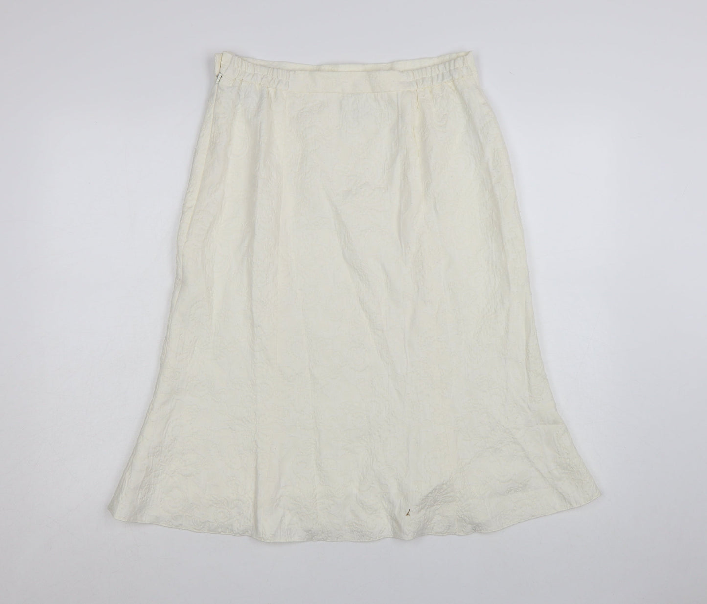 Roman Originals Women Ivory Floral A-Line Knee Length Skirt Size 12
