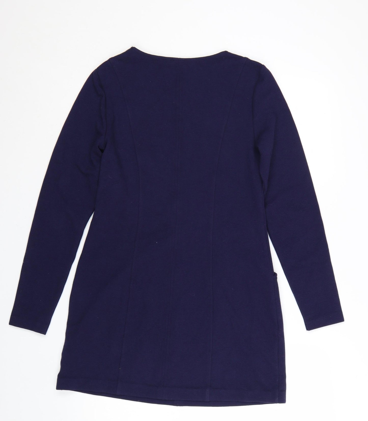 Boden Women Blue Shift Dress Size 10 Long Sleeve Stretch Cotton