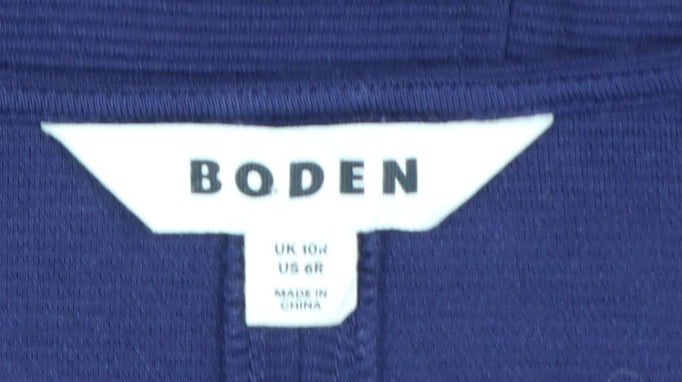 Boden Women Blue Shift Dress Size 10 Long Sleeve Stretch Cotton