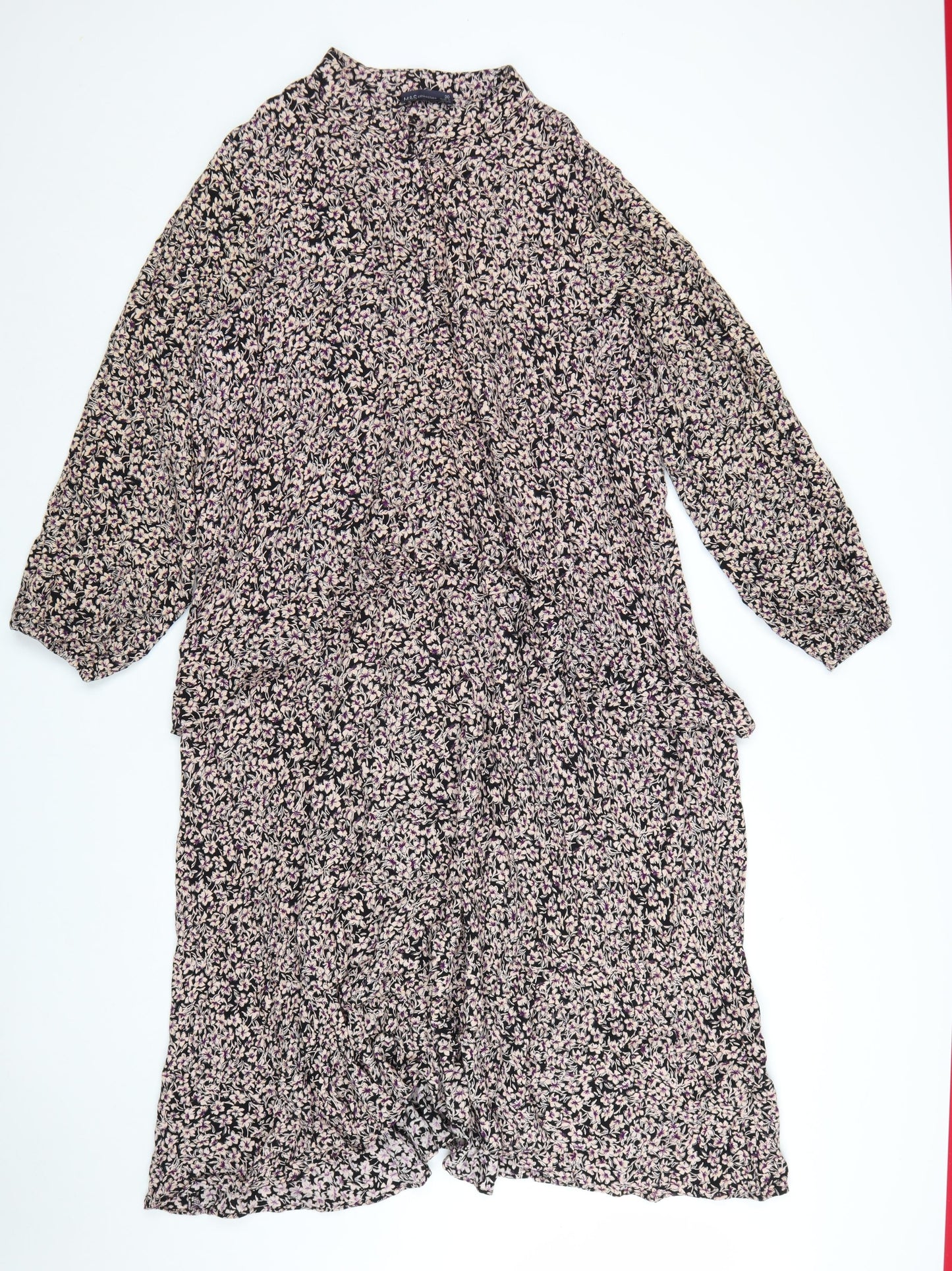 Marks and Spencer Women’s Multicoloured Floral Midi A-Line Dress Size 20