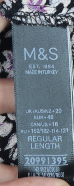 Marks and Spencer Women’s Multicoloured Floral Midi A-Line Dress Size 20