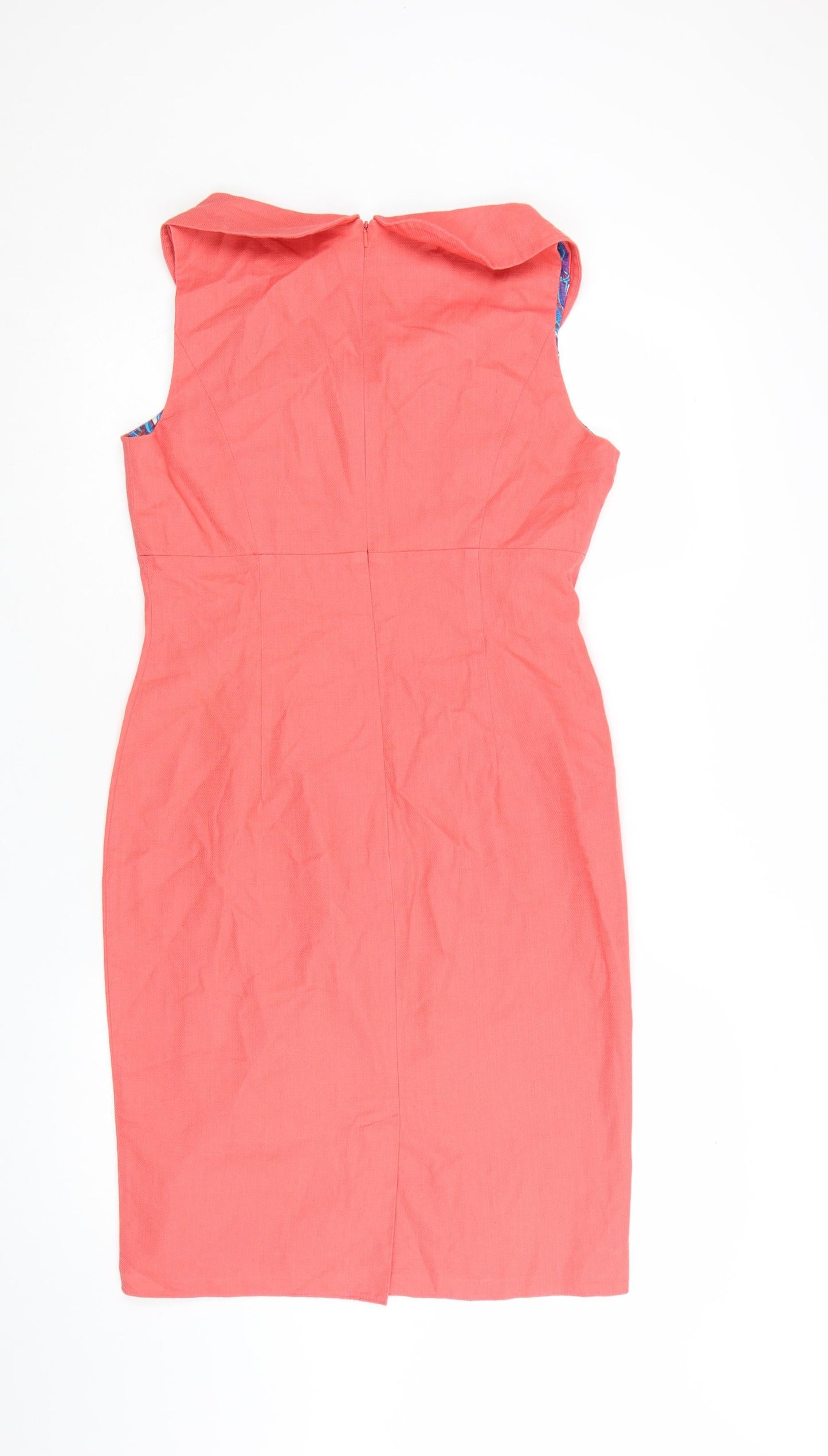 Donna Ricco Women’s Pink Cotton Knee Length Sheath Dress Size 10