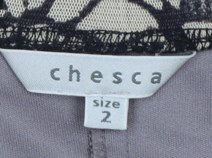 Chesca Womens Brown Geometric Midi A-Line Skirt Size 16