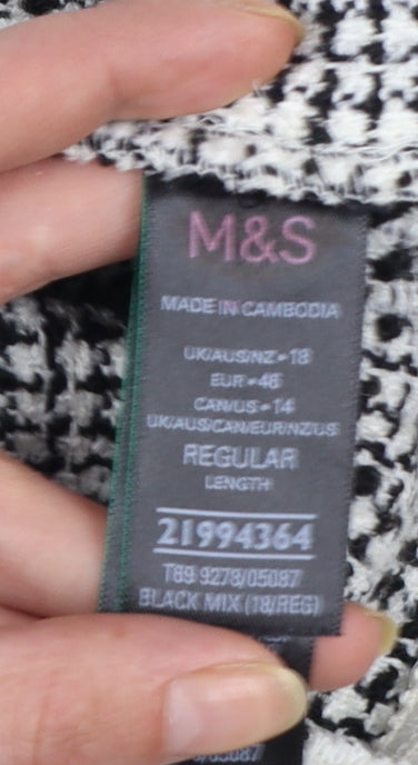 Marks and Spencer Women Black Knee Length Shift Dress Size 18