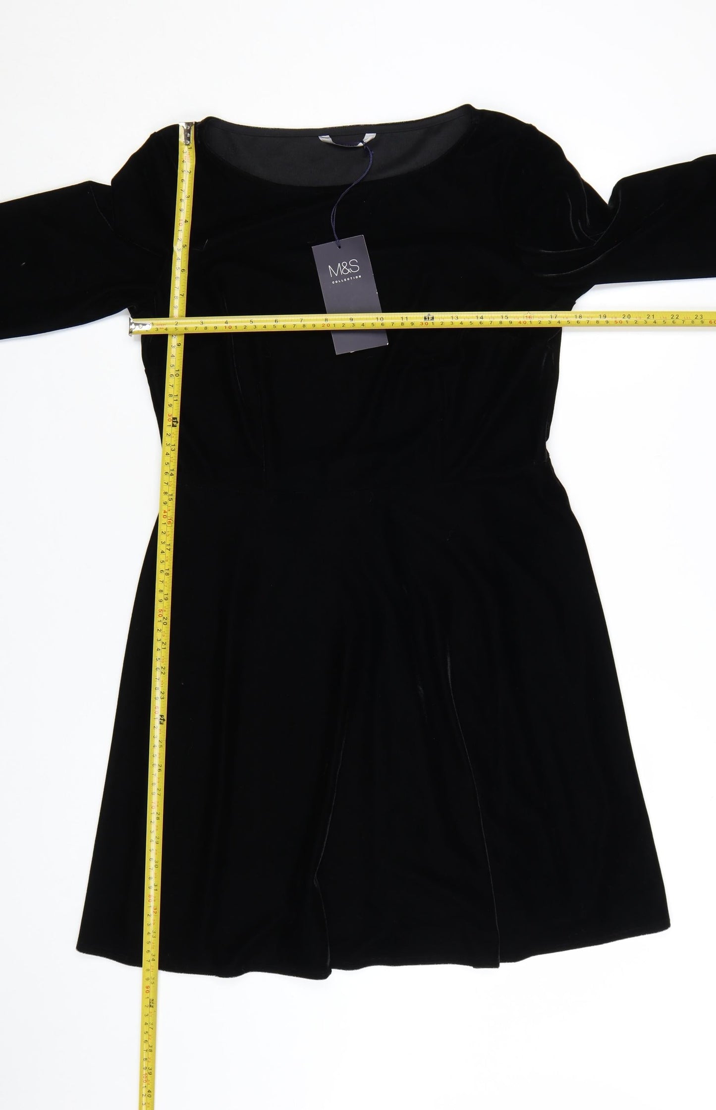 Marks and Spencer Women’s Black Velvet Fit & Flare Dress Size 12