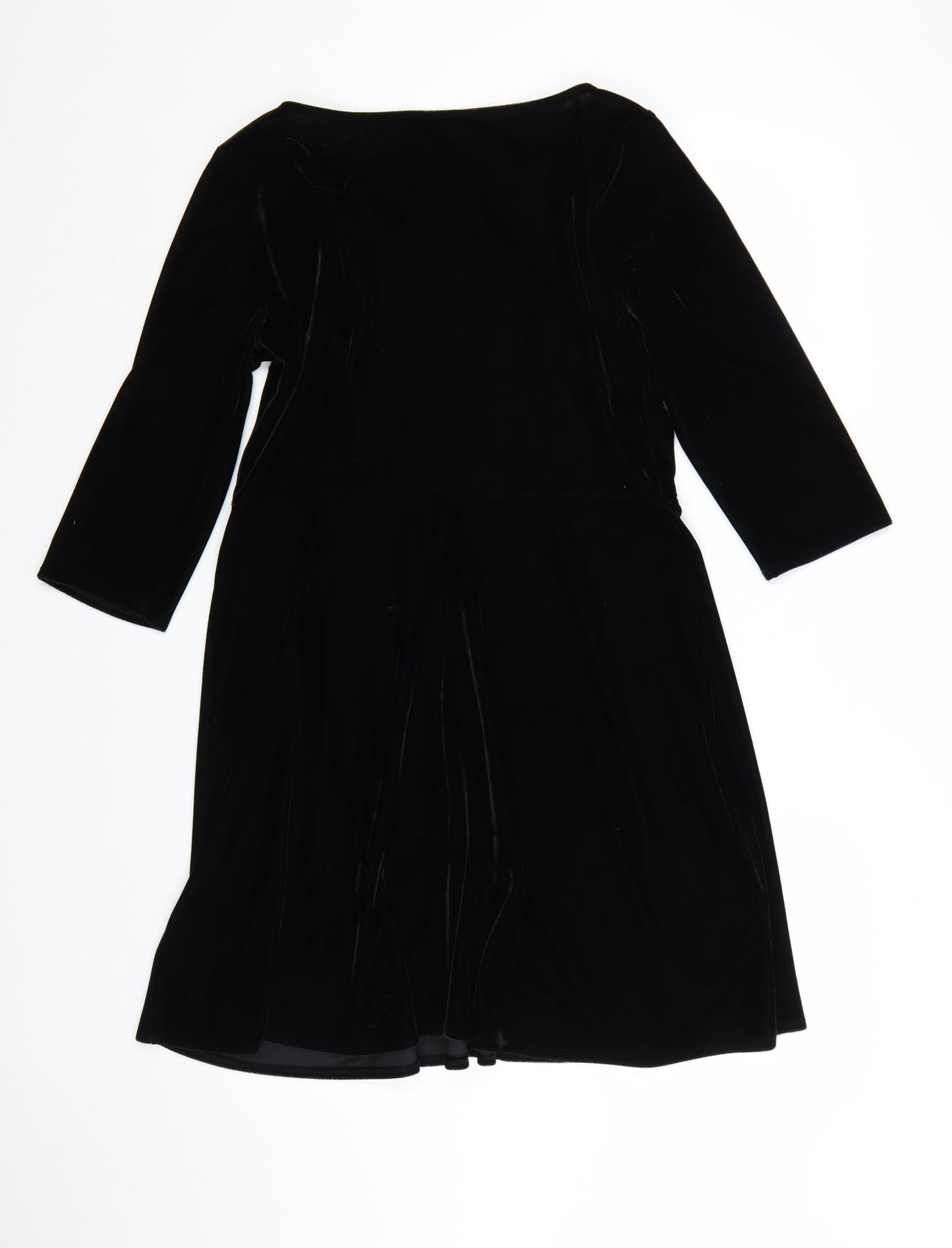 Marks and Spencer Women’s Black Velvet Fit & Flare Dress Size 12