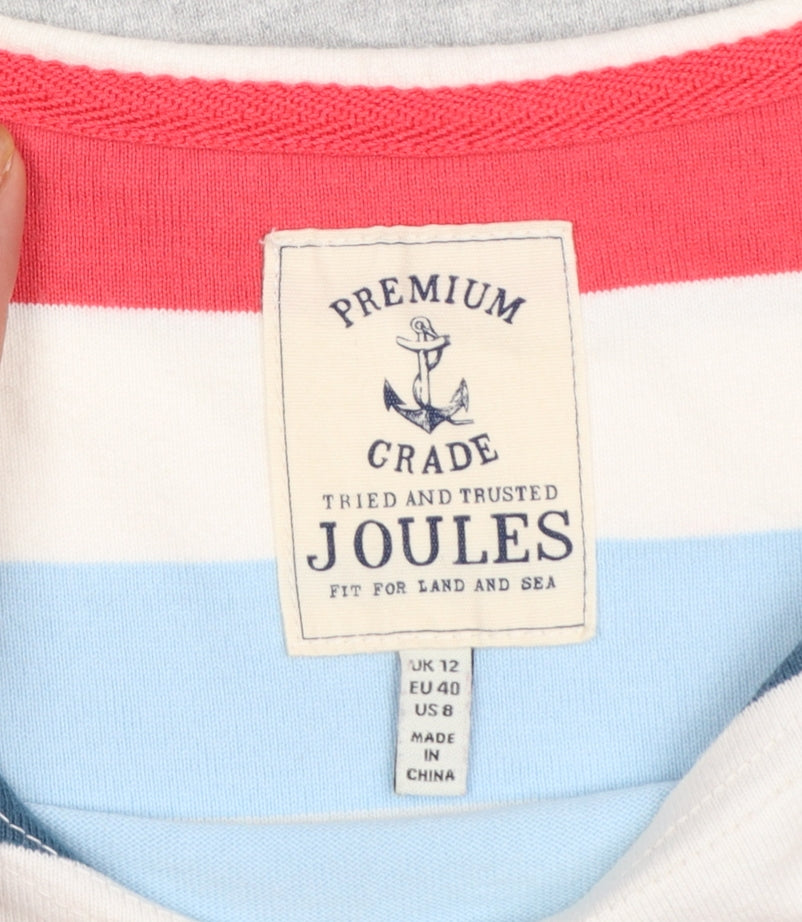 Joules Women’s Multicoloured Striped Cotton T-Shirt Dress Size 12