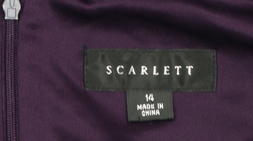 Scarlett Women Purple Sequin Lace Bodycon Dress Size 14