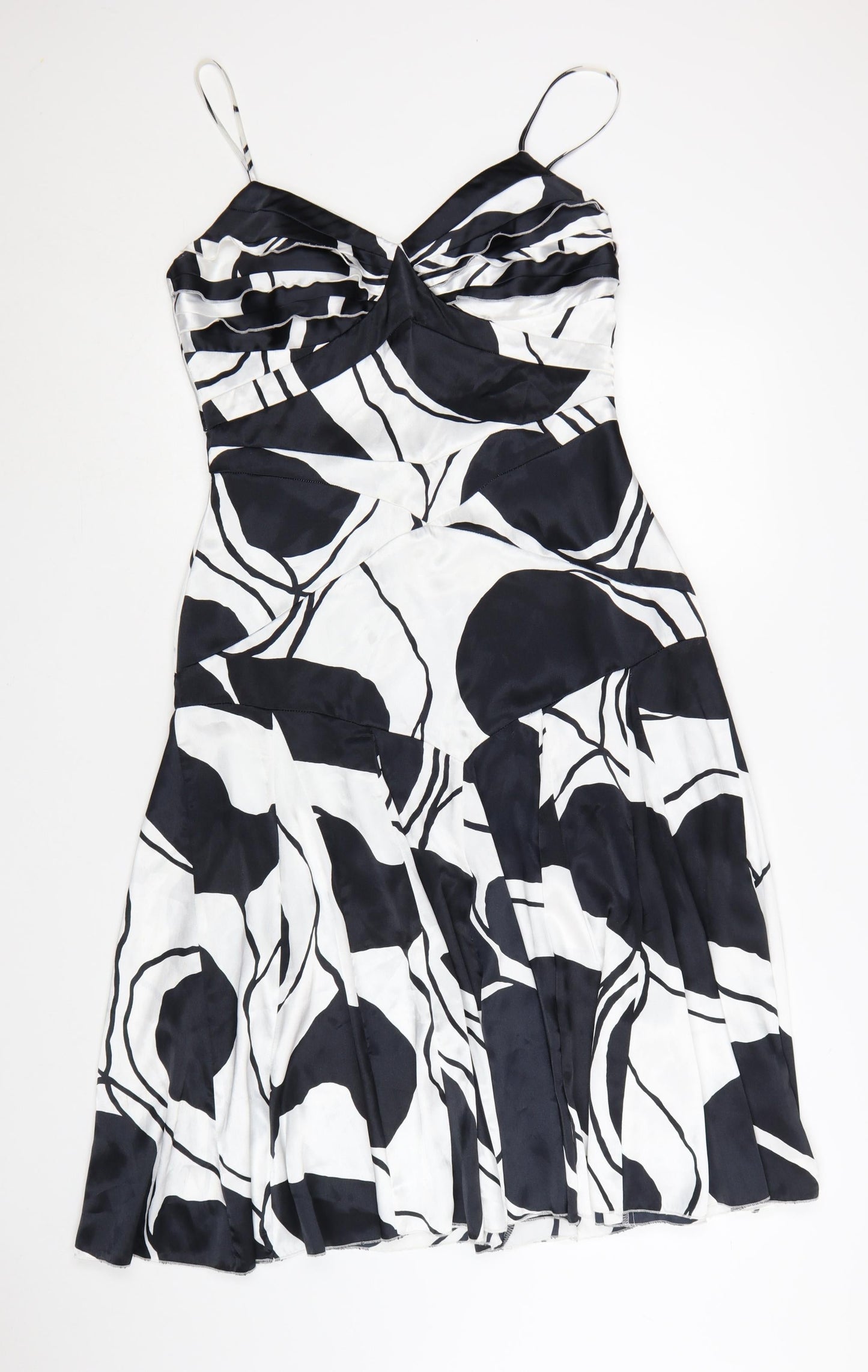 Elements Amanda Wakeley Womens Black White Fit & Flare Dress Size 12