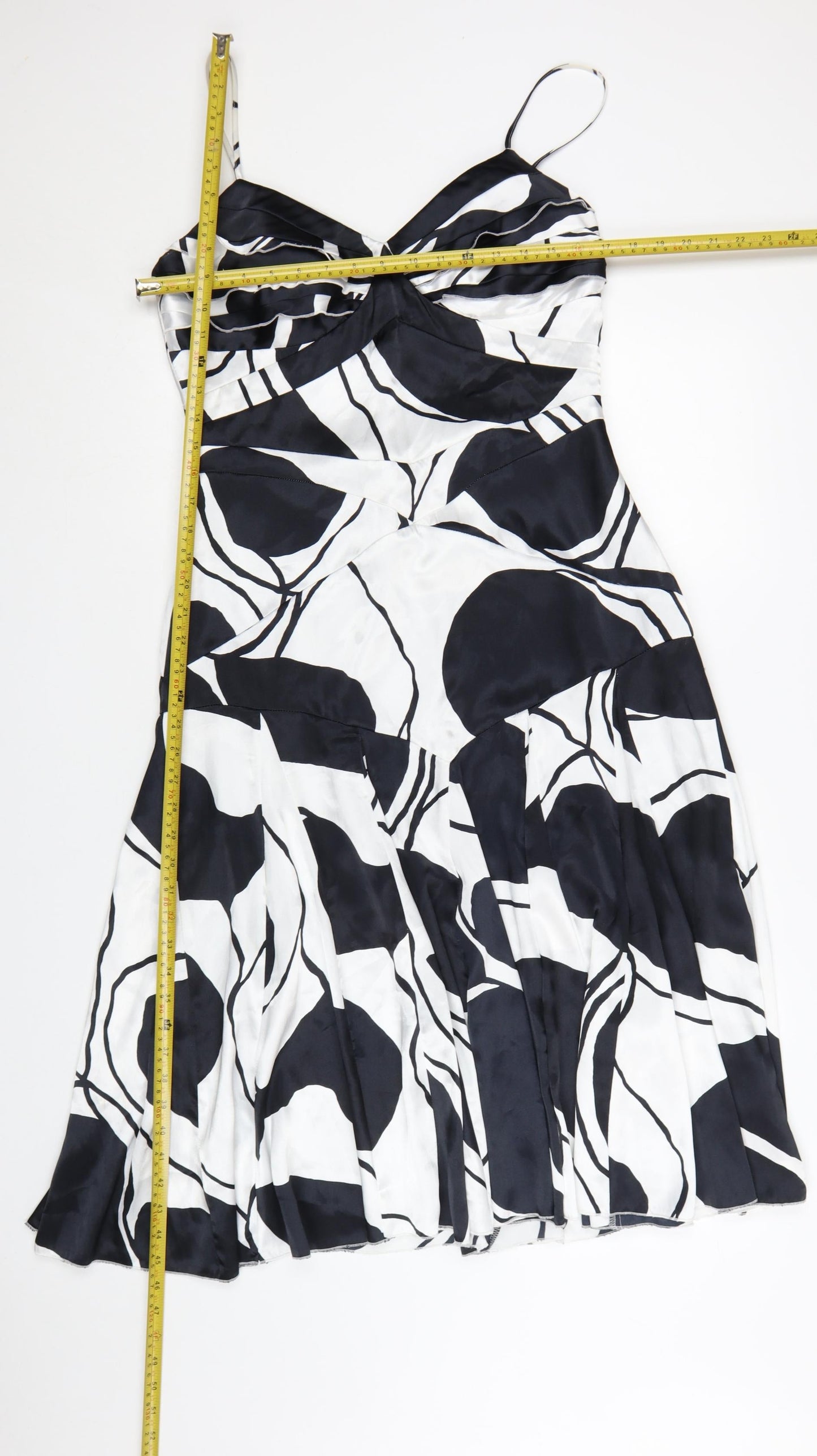 Elements Amanda Wakeley Womens Black White Fit & Flare Dress Size 12