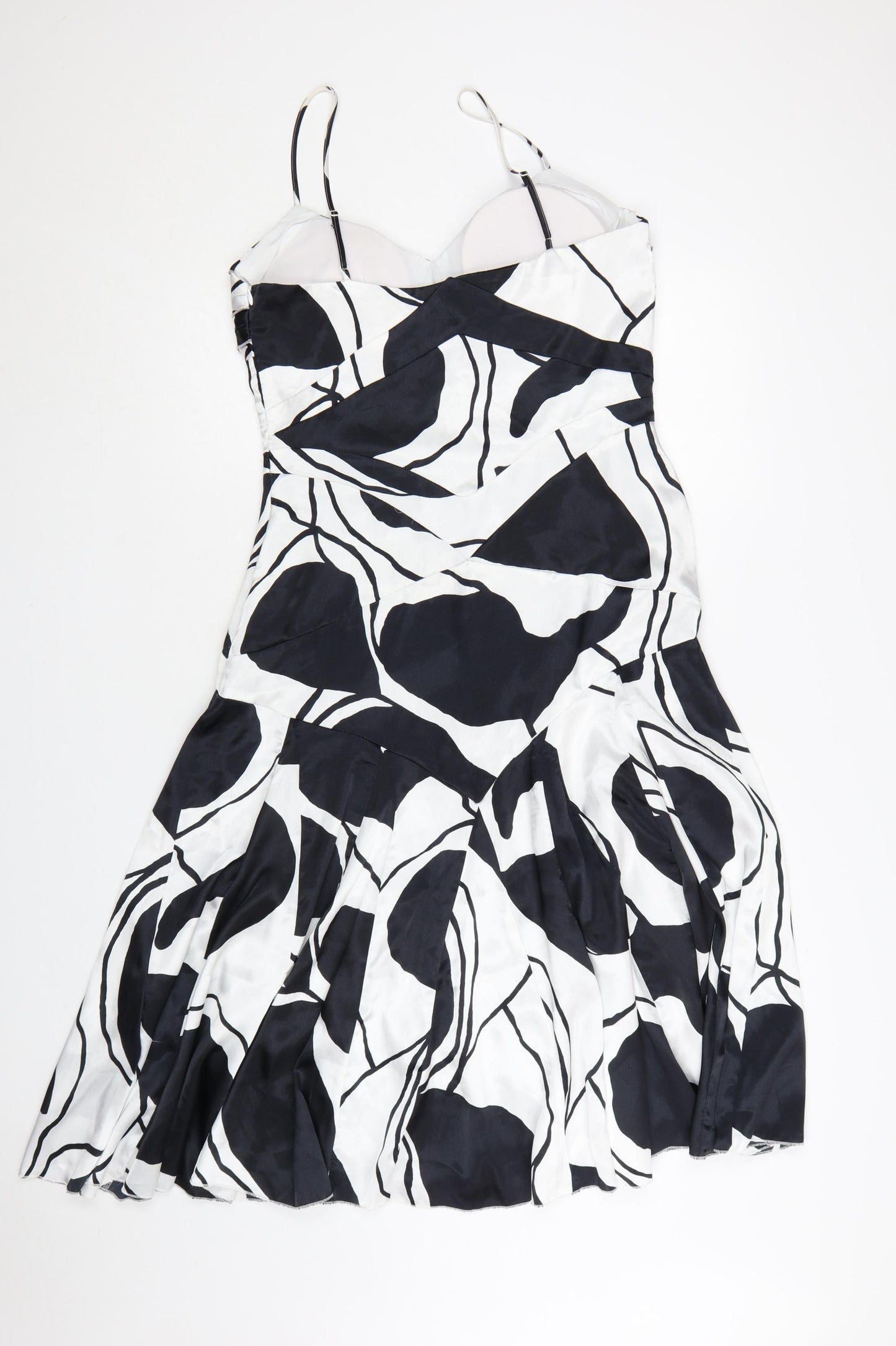 Elements Amanda Wakeley Womens Black White Fit & Flare Dress Size 12