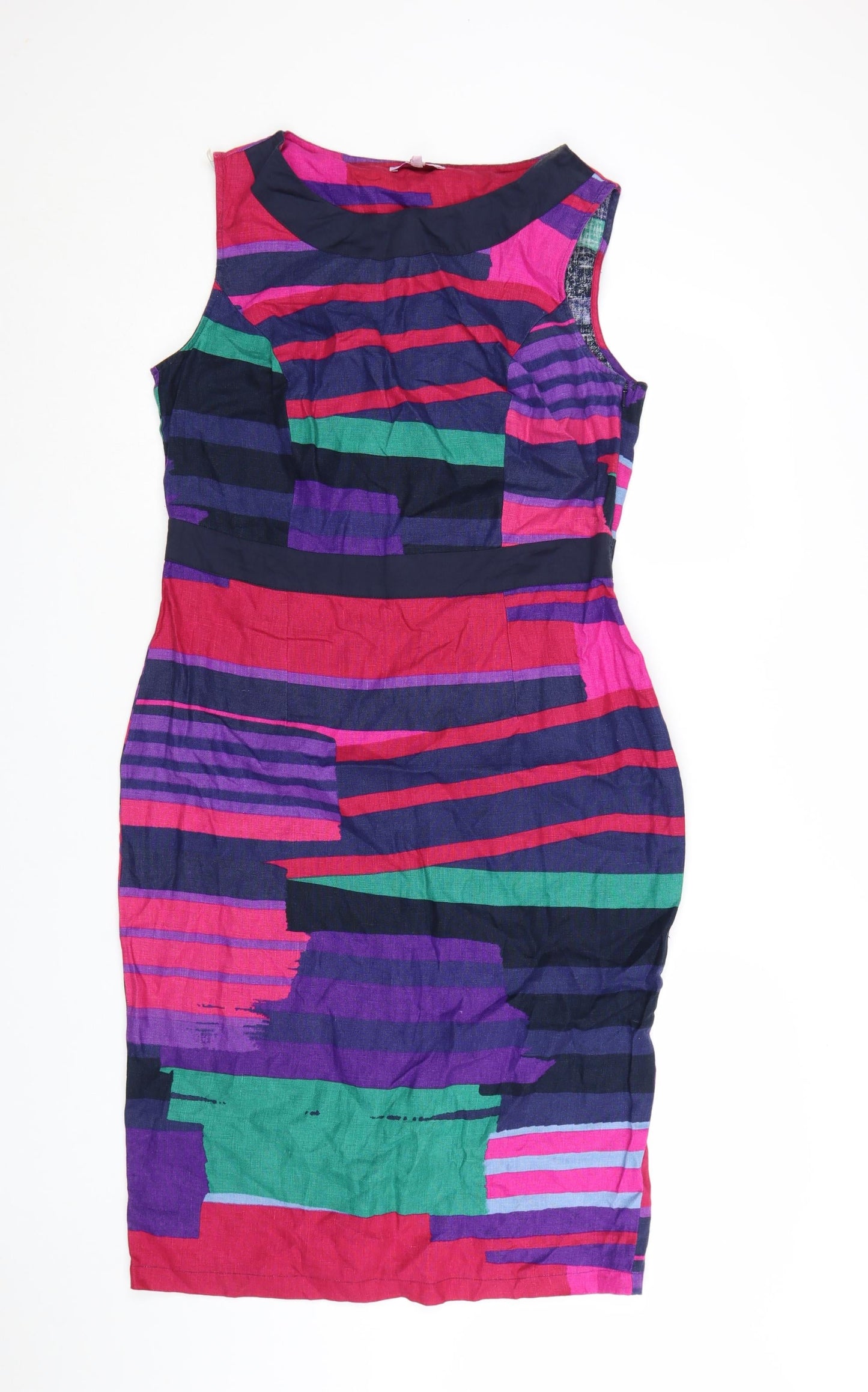 Marks and Spencer Per Una Women's Multicoloured Size 14 Linen Sheath Dress