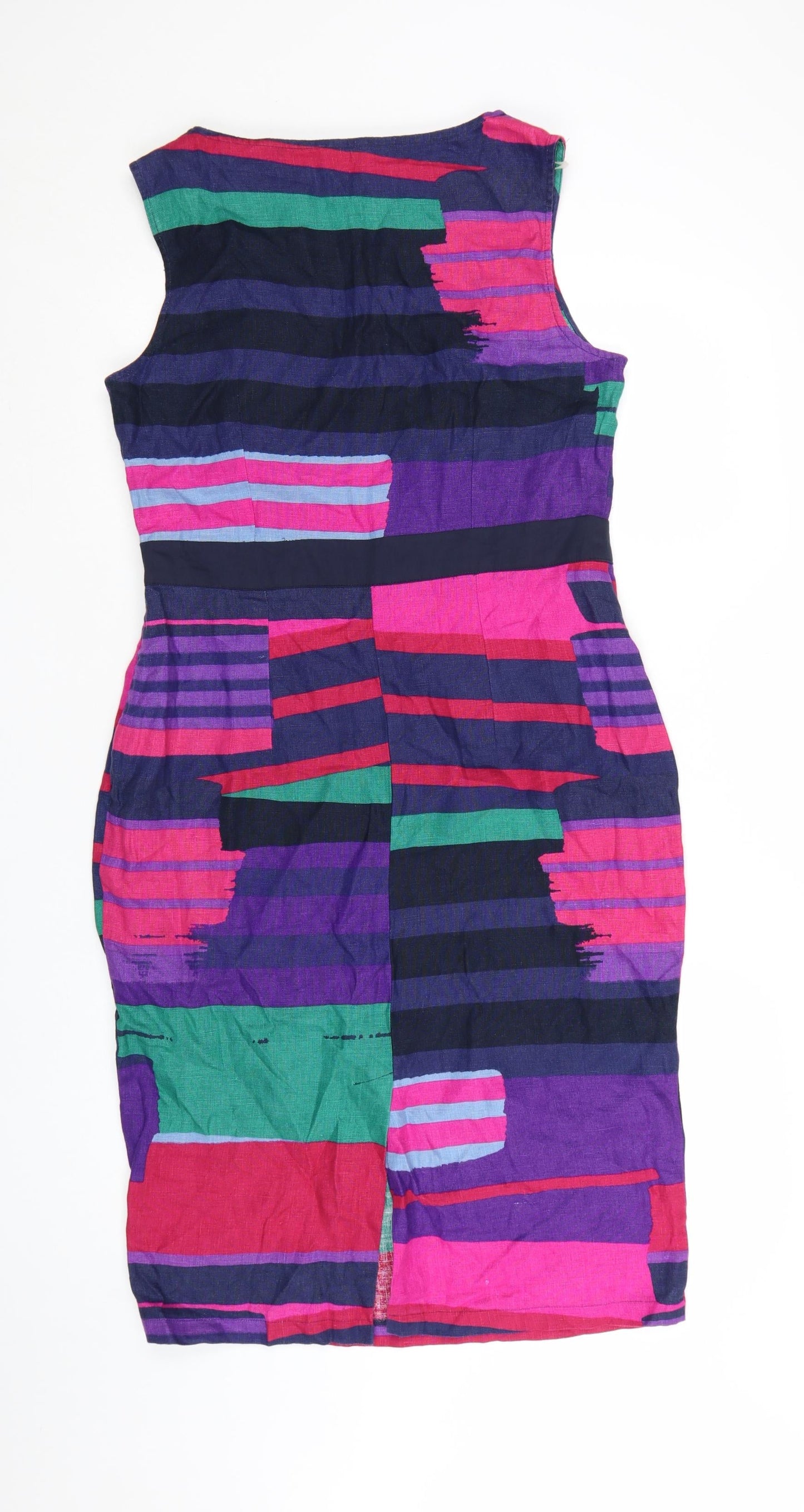 Marks and Spencer Per Una Women's Multicoloured Size 14 Linen Sheath Dress