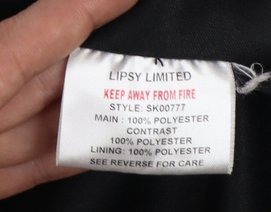 Lipsy London Women's Black Sequin Asymmetric Midi Skirt Size 10