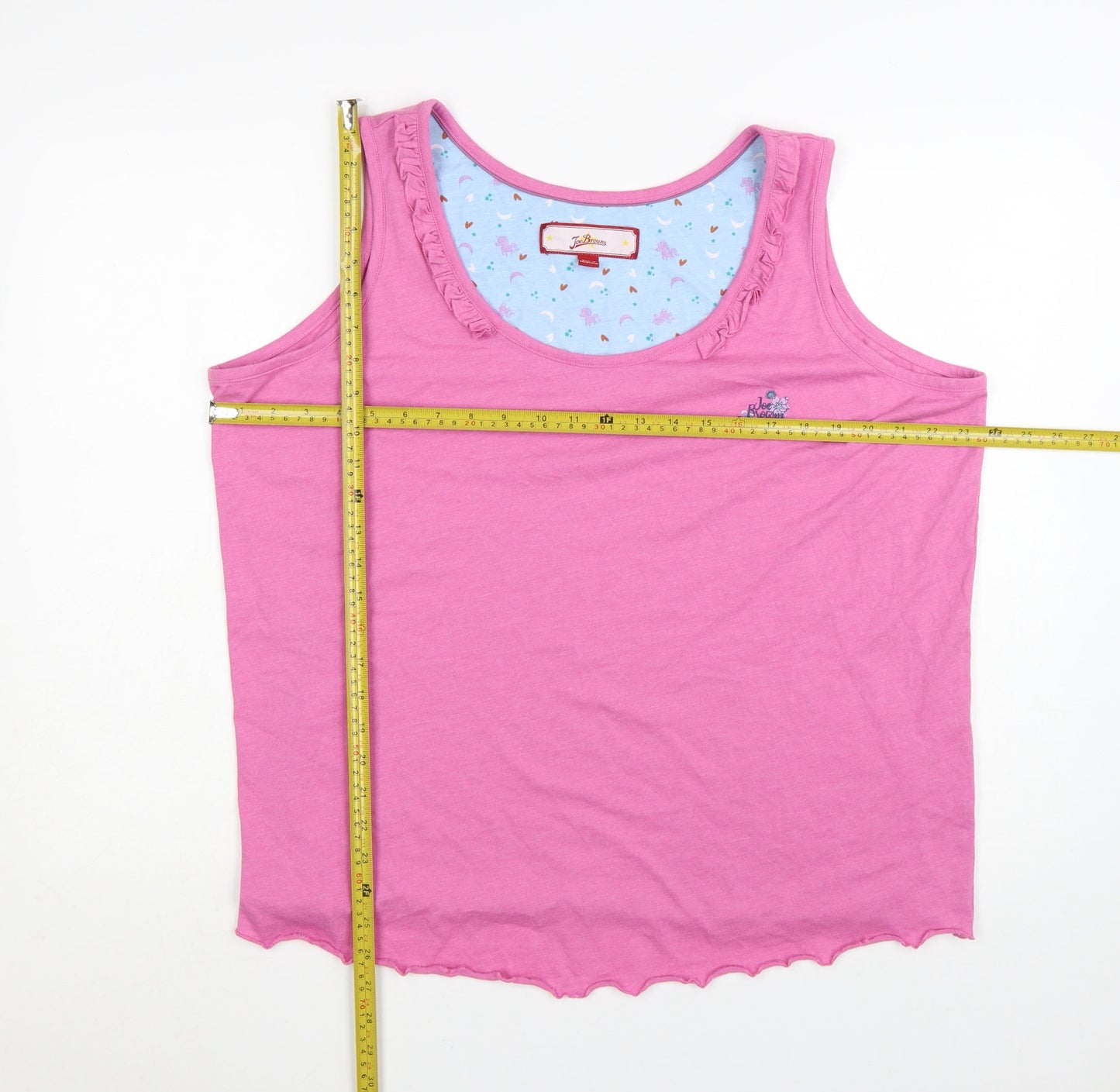 Joe Browns Women’s Pink Ruffle Trim Cotton Tank Top Size 20
