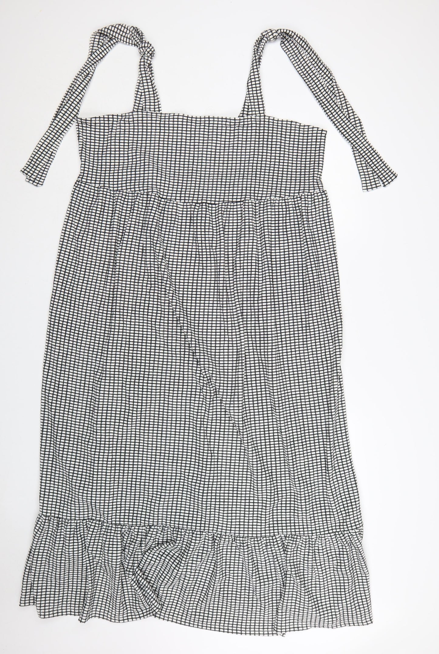 Marks and Spencer Women’s Black Check Tall Midi Slip Dress Size 20