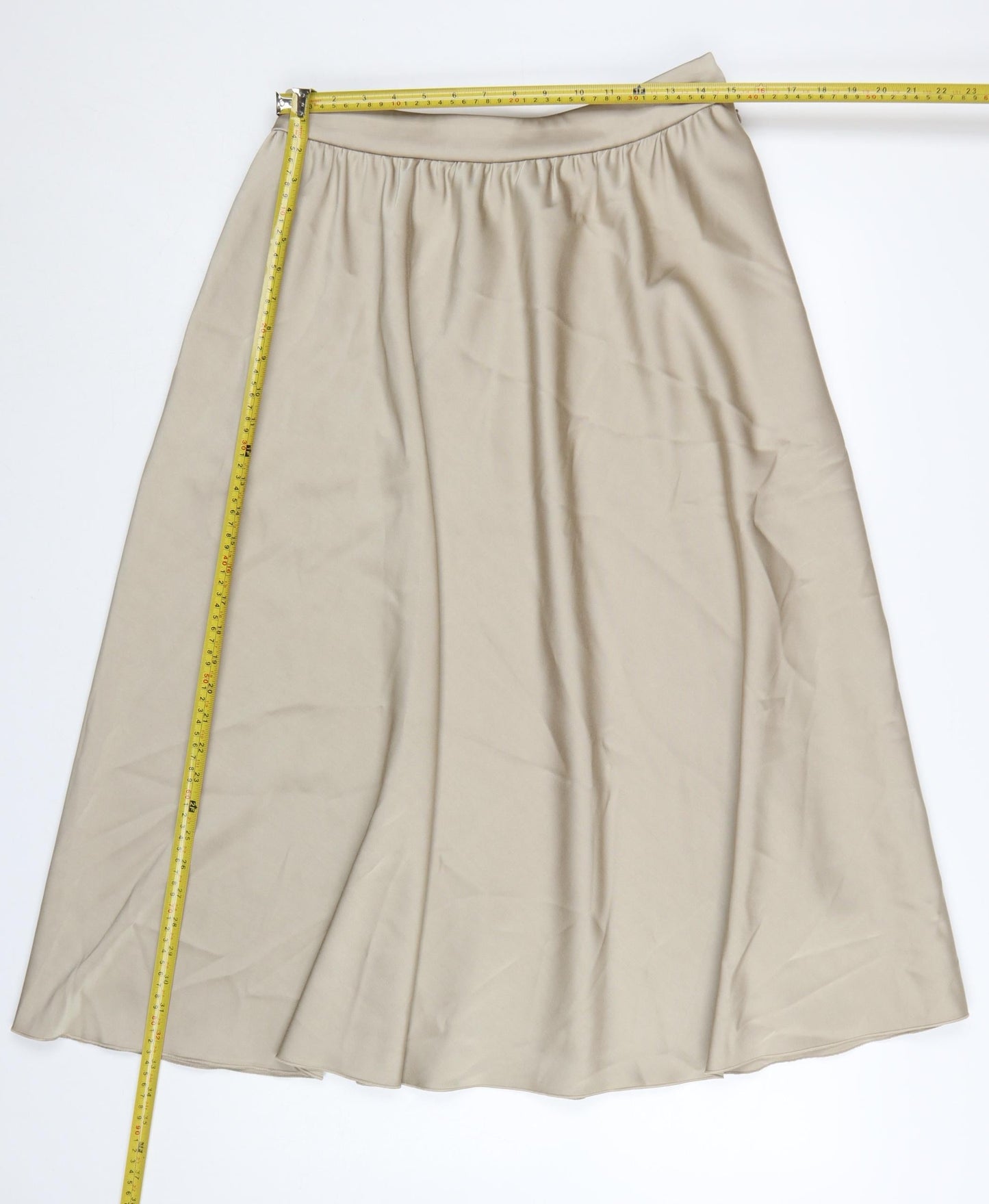 Marks and Spencer Women Beige A-Line Midi Skirt Size 12