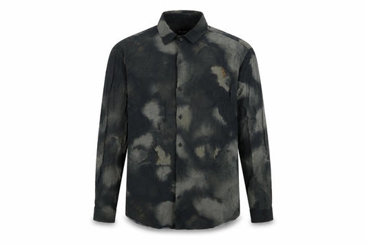 Pull&Bear Men's Green Tie-Dye Relaxed Fit Viscose Shirt M