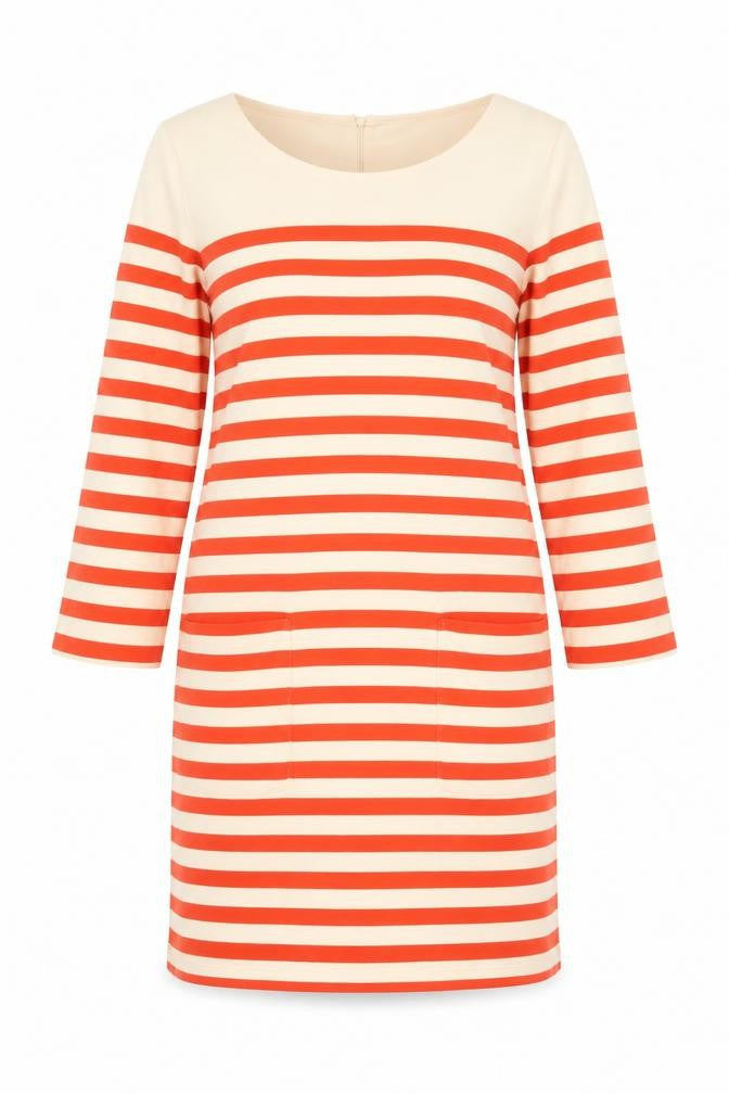 Whistles Women Multicoloured Size 8 Stripe Cotton Shift Dress