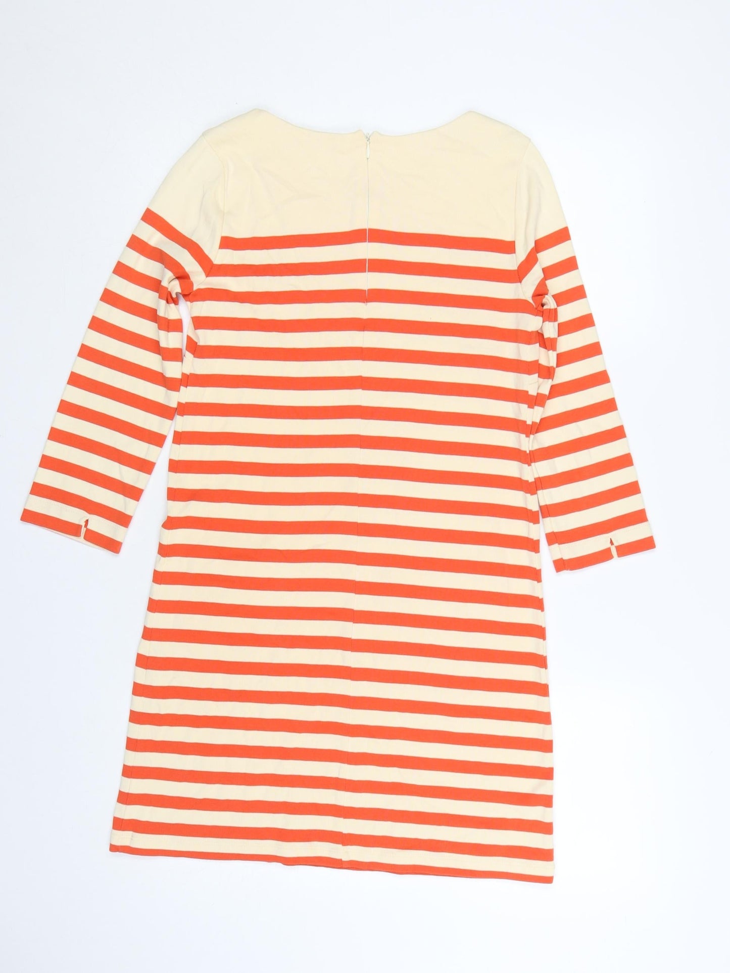 Whistles Women Multicoloured Size 8 Stripe Cotton Shift Dress