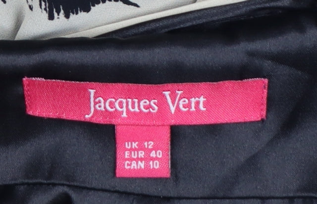 Jacques Vert Women’s Black Floral Midi A-Line Dress UK 12