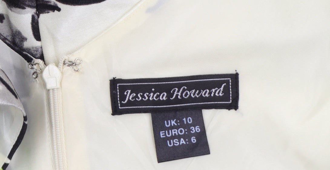Jessica Howard Women’s Ivory Floral Fit & Flare Dress Size 10
