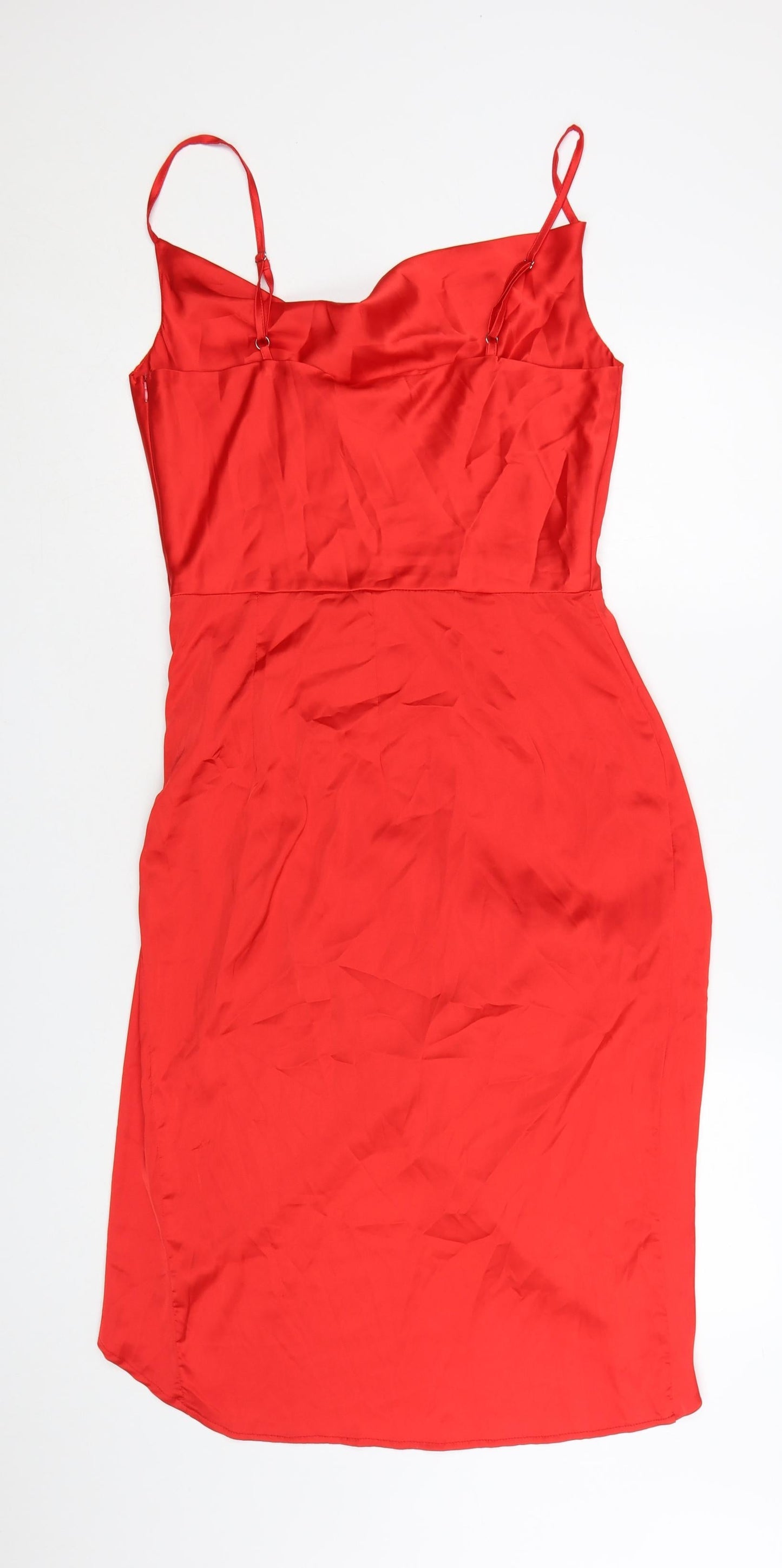 AX Paris Women Red Size 12 Slip Dress Ruched Party Cocktail Style