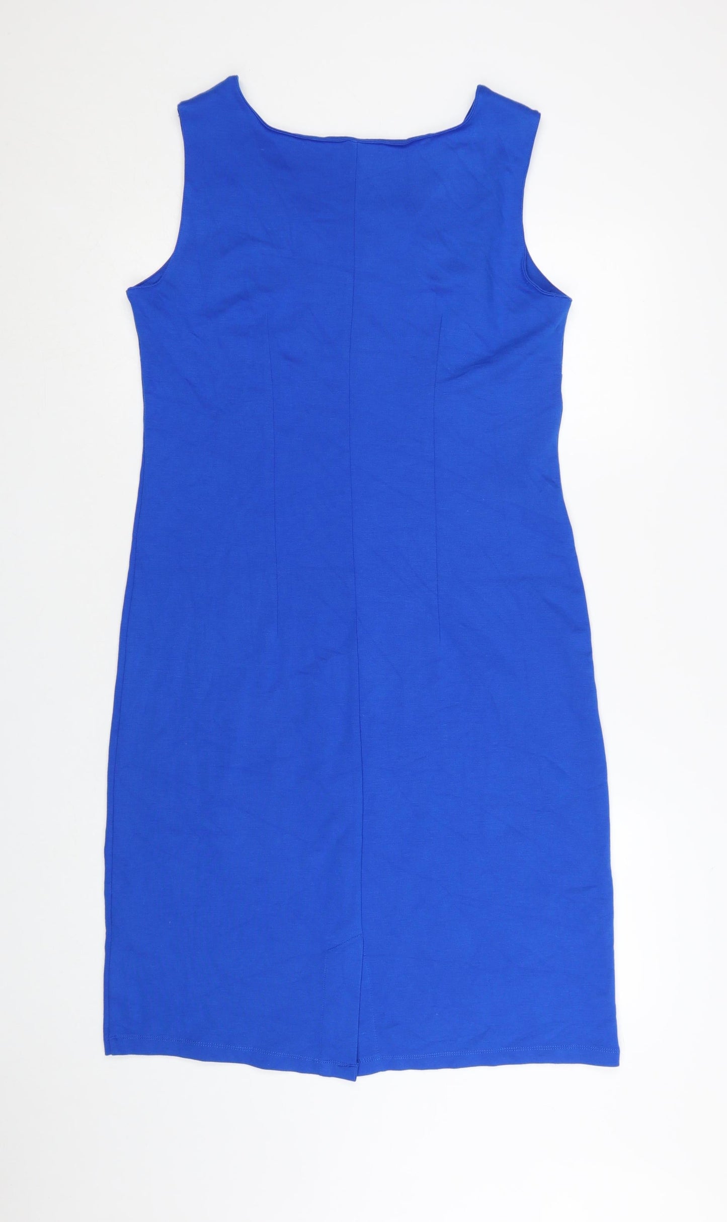 Kettlewell Women’s Blue V-Neck Sleeveless Bodycon Knee Dress L