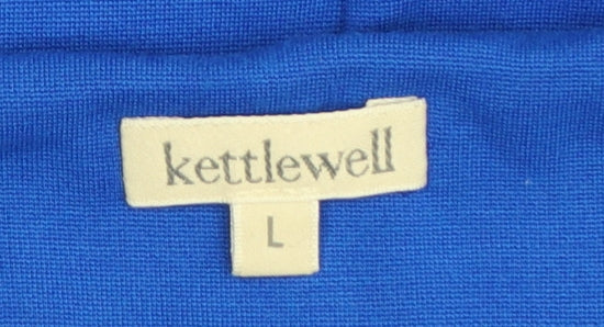 Kettlewell Women’s Blue V-Neck Sleeveless Bodycon Knee Dress L