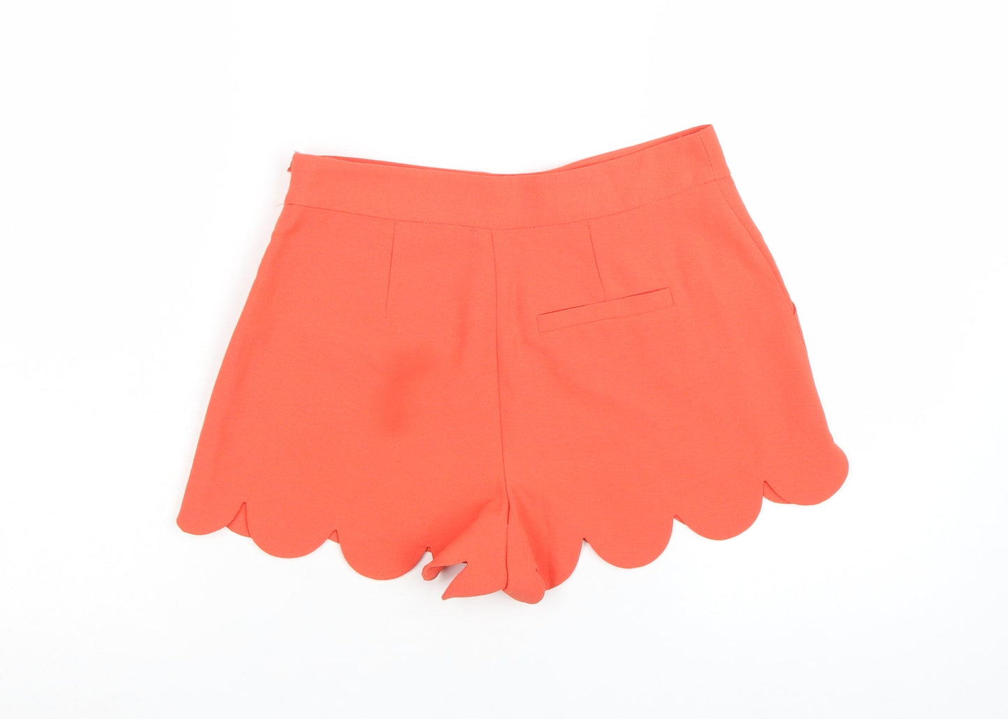 Lipsy Women’s Orange Scalloped Hem Chino Shorts Size 10