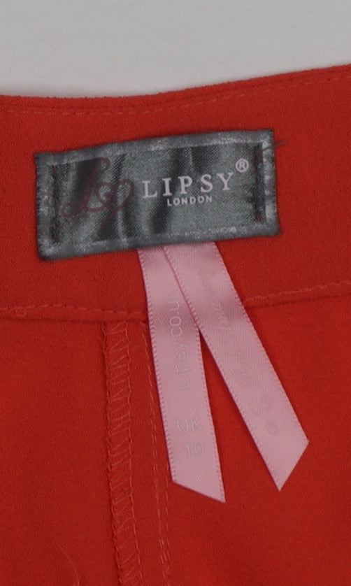 Lipsy Women’s Orange Scalloped Hem Chino Shorts Size 10
