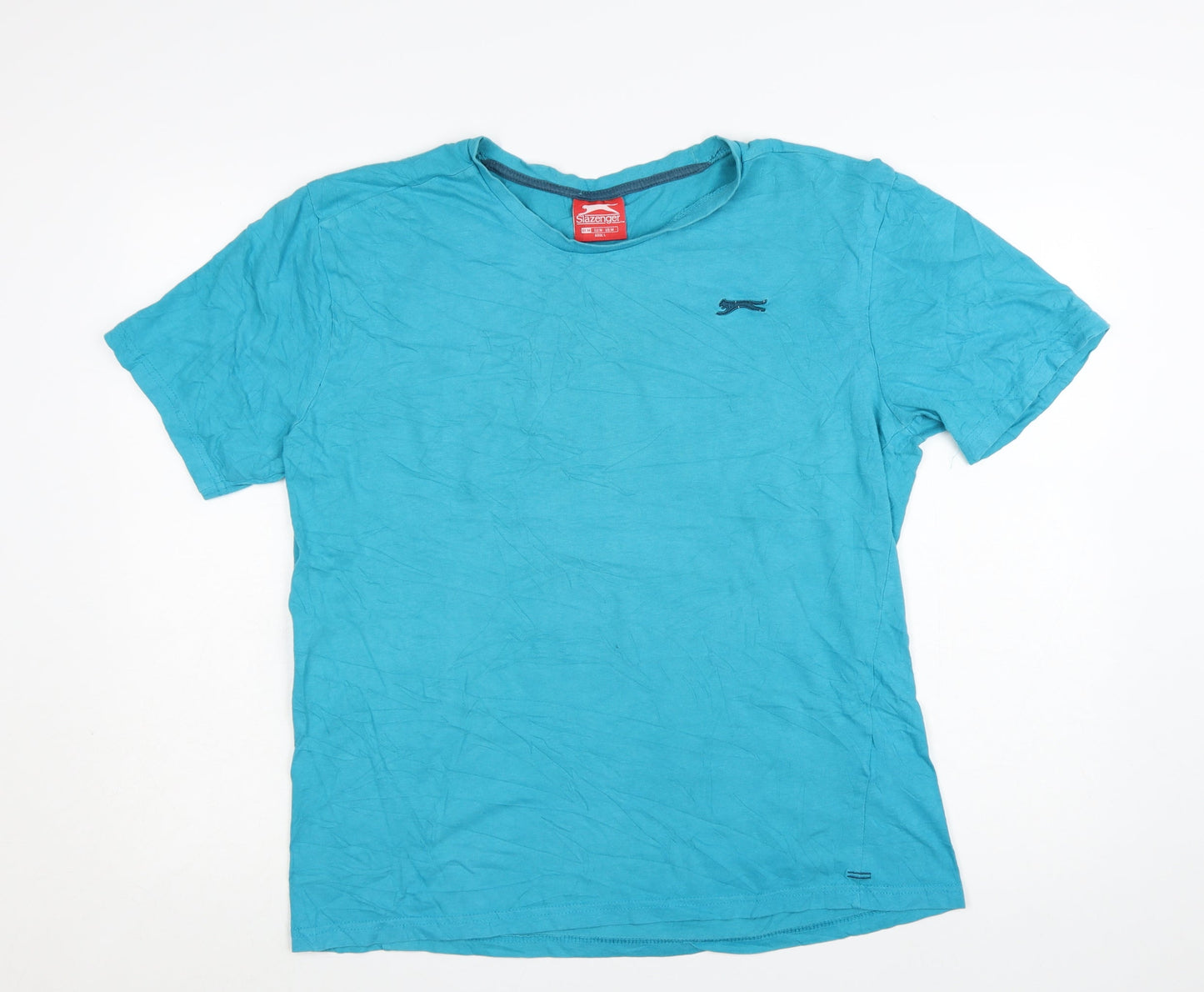 Slazenger Men’s Blue Crew Neck Short Sleeve Cotton T-Shirt Size M