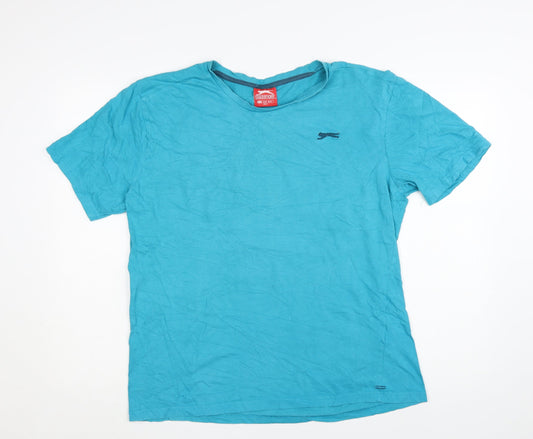 Slazenger Men’s Blue Crew Neck Short Sleeve Cotton T-Shirt Size M