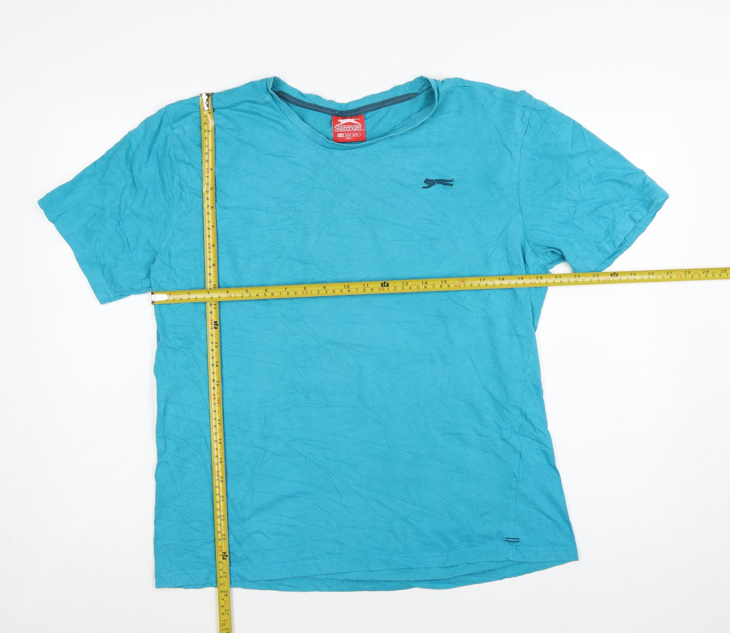 Slazenger Men’s Blue Crew Neck Short Sleeve Cotton T-Shirt Size M