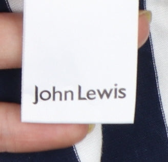 John Lewis Men Blue White Striped Cotton T-Shirt XL Nautical Style