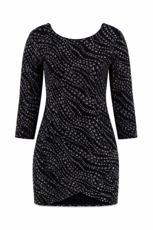 Quiz Women’s Black Glitter Bodycon Party Dress Size 12