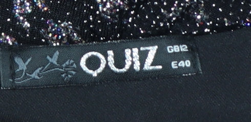 Quiz Women’s Black Glitter Bodycon Party Dress Size 12