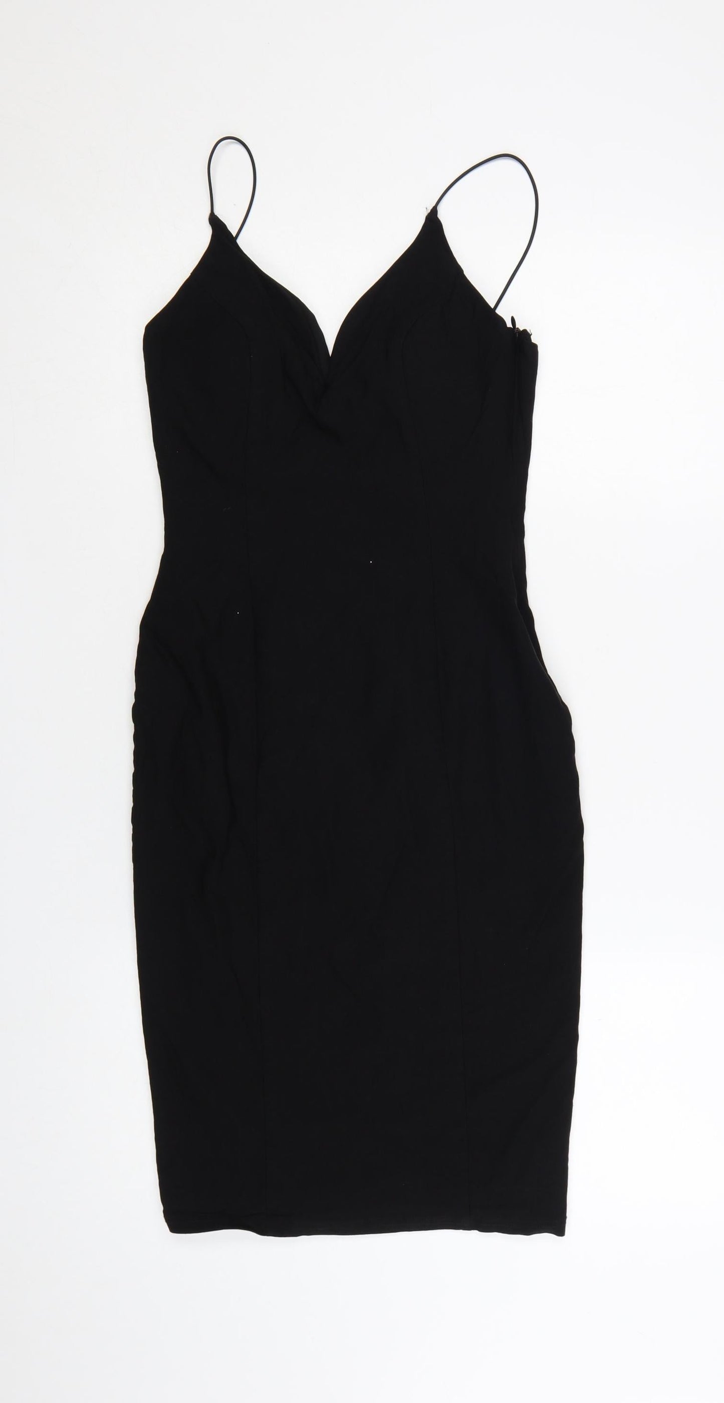 Rare London Women’s Black Bodycon Embroidered Dress UK 10