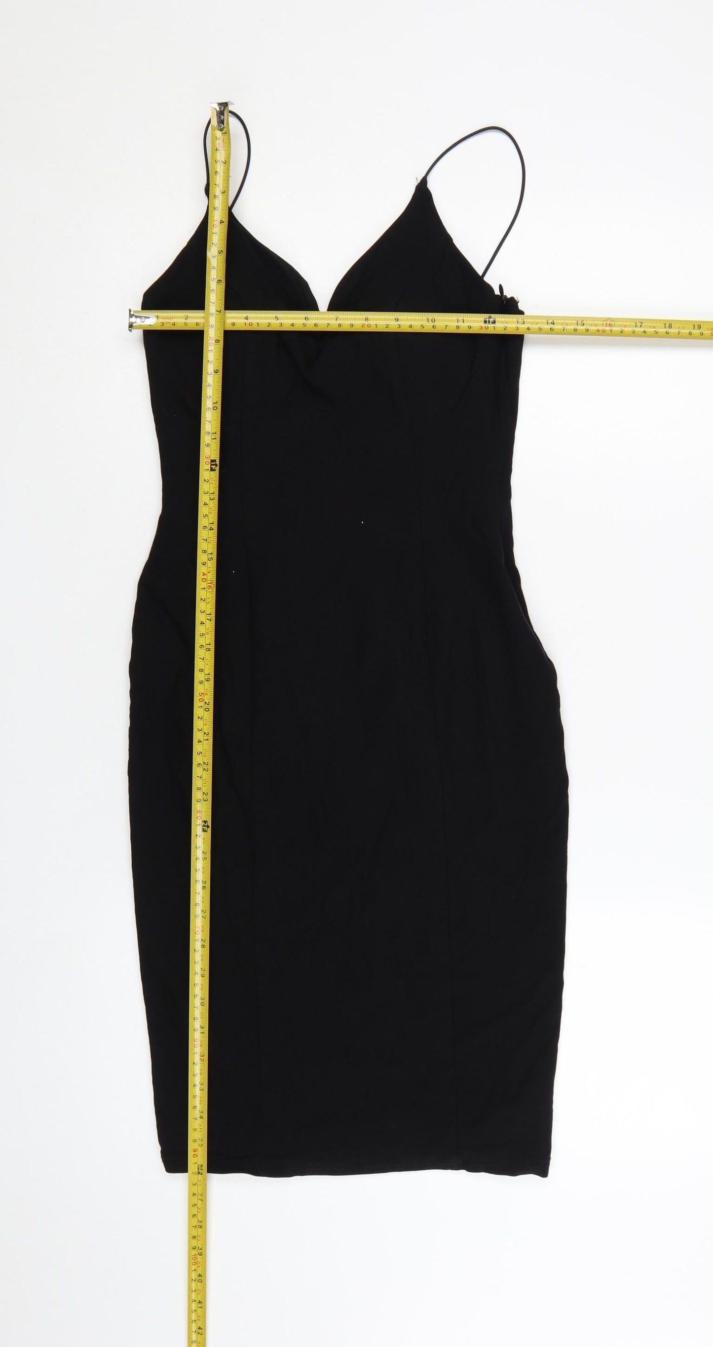 Rare London Women’s Black Bodycon Embroidered Dress UK 10