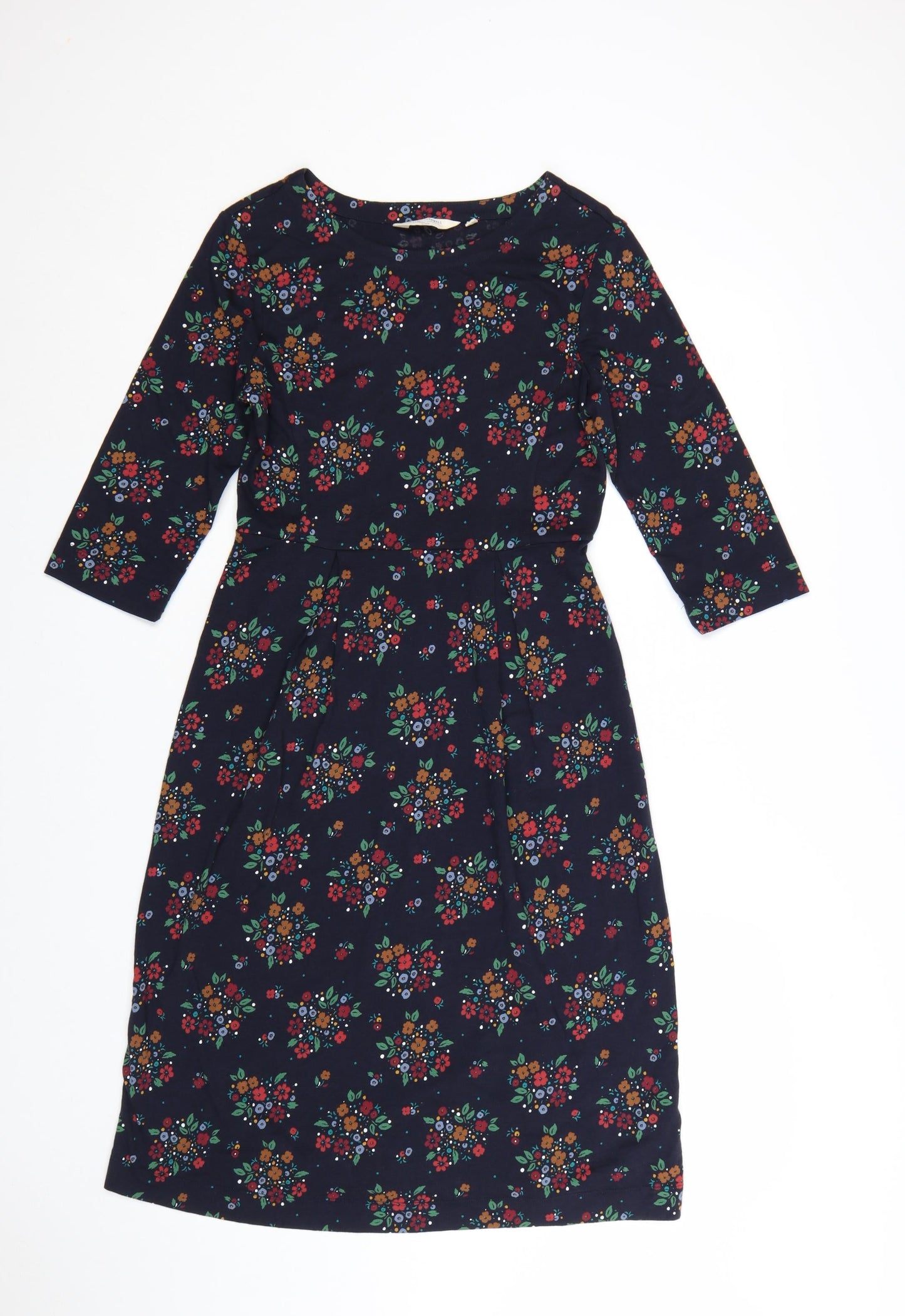 Seasalt Cornwall Womens Blue Floral Fit & Flare Cotton Dress Size 8 Petite