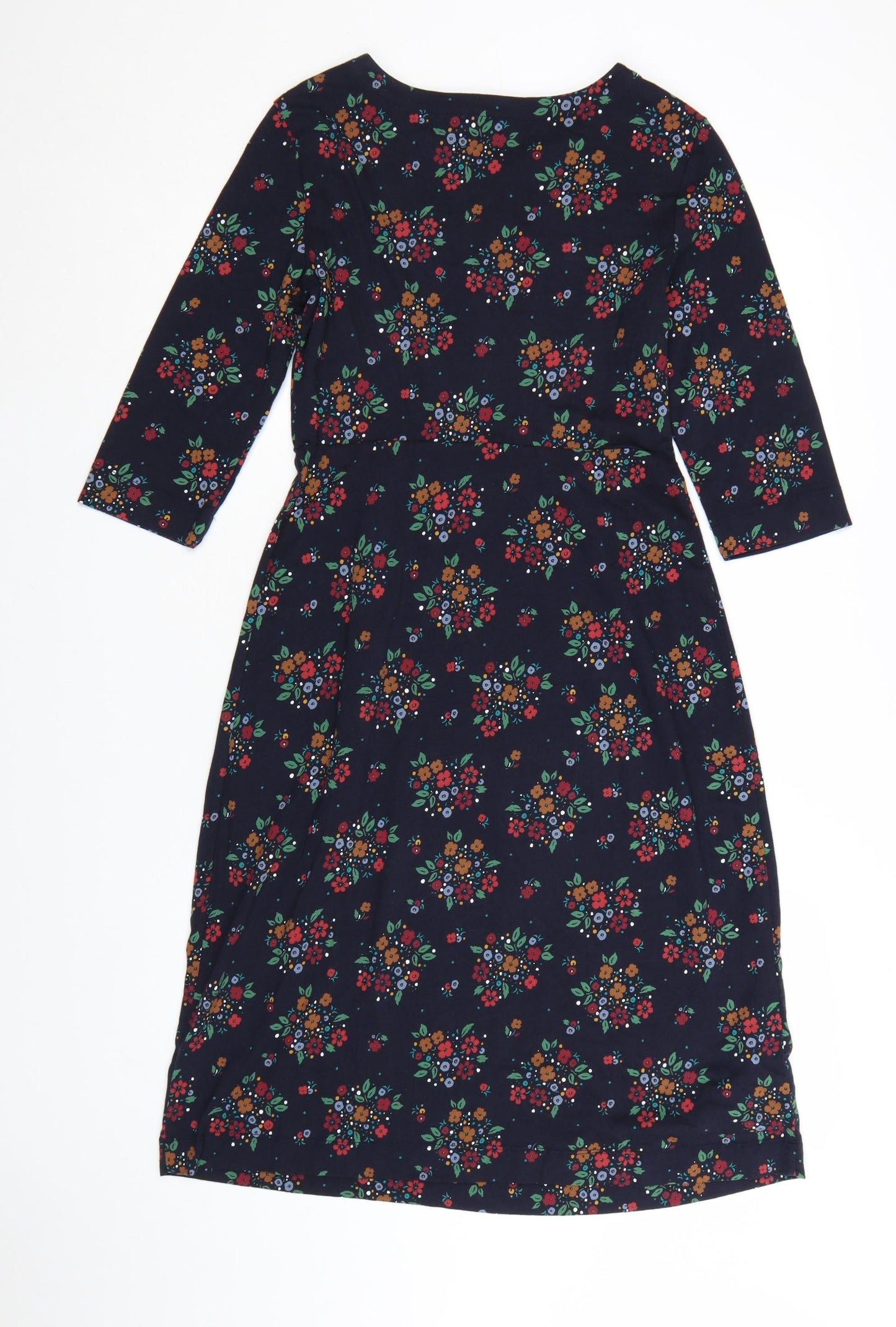Seasalt Cornwall Womens Blue Floral Fit & Flare Cotton Dress Size 8 Petite