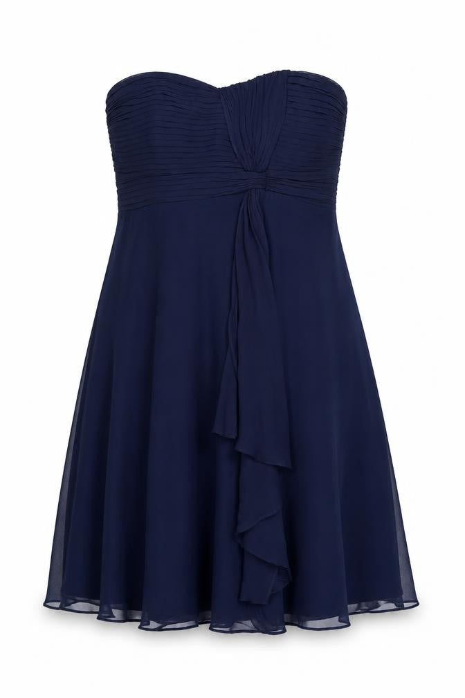 Coast Women Blue Size 14 Silk Strapless A-Line Cocktail Dress