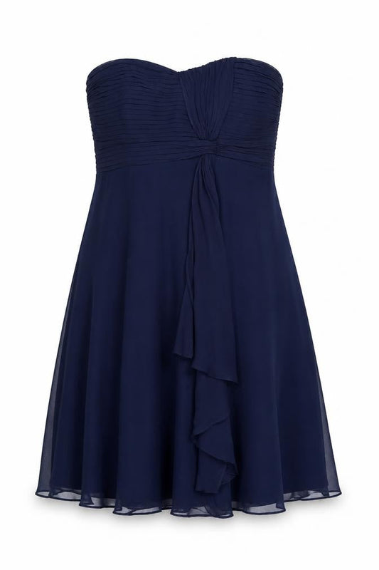 Coast Women Blue Size 14 Silk Strapless A-Line Cocktail Dress