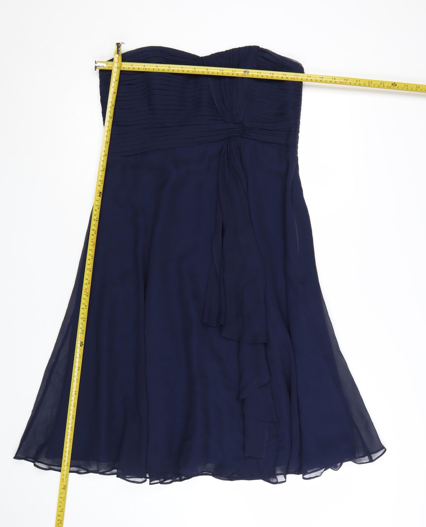 Coast Women Blue Size 14 Silk Strapless A-Line Cocktail Dress