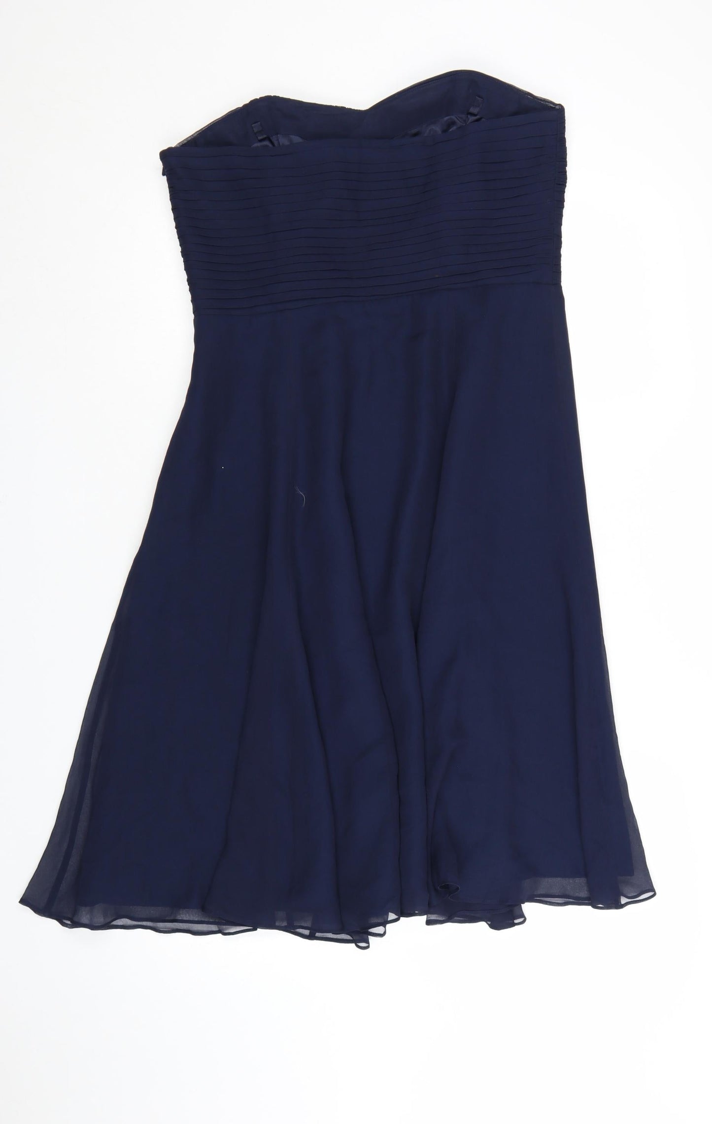Coast Women Blue Size 14 Silk Strapless A-Line Cocktail Dress